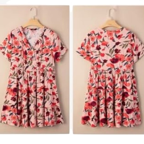 Dokotoo Womens Summer Casual Boho V Neck Flowy Swing A-Line Mini Dress M - Picture 3 of 8